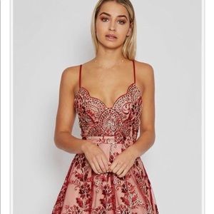 Women's Spaghetti Strap Backless Floral Lace